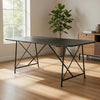 79 Inch Dining Table, Black Rectangular Top, Sleek X Shaped Iron Legs By Casagear Home