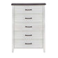 Akira 42 Inch Tall Dresser Chest 5 Drawers White Solid Wood Gray Top By Casagear Home BM312113