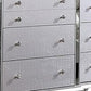 Carlos 62 Inch Dresser Crocodile Texture 9 Drawers Silver Mirrored By Casagear Home BM312120