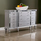 Carlos 62 Inch Dresser Crocodile Texture 9 Drawers Silver Mirrored By Casagear Home BM312120