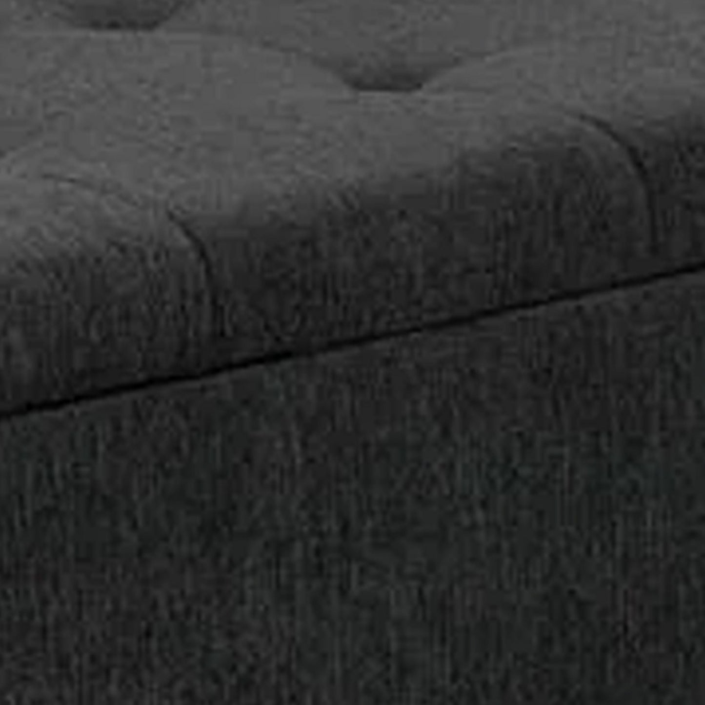 Uriel 3 Piece Storage Bench and 2 Nesting Ottomans Tufted Dark Gray Fabric By Casagear Home BM312136