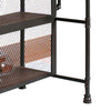 59 Inch Bar Table with Hanging Rack Sand Black Metal Natural Brown Wood By Casagear Home BM312137