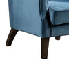 32 Inch Accent Chair Wingback Channel Tufted Dark Teal Fabric Solid Wood By Casagear Home BM312138