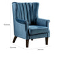 32 Inch Accent Chair Wingback Channel Tufted Dark Teal Fabric Solid Wood By Casagear Home BM312138