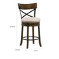 Vesper 27 Inch Swivel Counter Stool Chair Set of 2 Beige Seat Brown Wood By Casagear Home BM312141