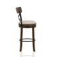 Vesper 31 Inch Swivel Barstool Chair Set of 2 Beige Seat Brown Wood Frame By Casagear Home BM312142