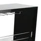 Zaina 42 Inch Modern Bar Table 3 Shelves Tempered Glass Black Chrome By Casagear Home BM312147