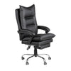 Elin 46 Inch Office Chair Recliner Footrest Black Faux Leather Wheels By Casagear Home BM312152