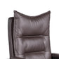 Elin 46 Inch Office Chair Recliner Footrest Brown Faux Leather Wheels By Casagear Home BM312153