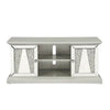 Rigo 60 Inch TV Entertainment Console 2 Doors Mirrored Acrylic Silver By Casagear Home BM312156