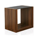 Bere 24 Inch Side End Table Black Glass Top Open Bottom Shelf Brown Wood By Casagear Home BM312159