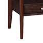 Ruen 27 Inch Side End Table Glass Inset Bottom Shelf 1 Drawer Brown By Casagear Home BM312162