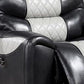 Leiz 40 Inch Power Recliner Chair USB Port Gray and Black Faux Leather By Casagear Home BM312175