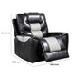 Leiz 40 Inch Power Recliner Chair USB Port Gray and Black Faux Leather By Casagear Home BM312175