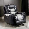 Leiz 40 Inch Power Recliner Chair USB Port Gray and Black Faux Leather By Casagear Home BM312175