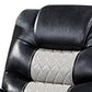 Leiz 75 Inch Power Recliner Loveseat USB Faux Leather Gray and Black By Casagear Home BM312176