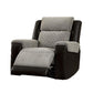 Sten 39 Inch Power Recliner Chair USB Gray Fabric Black Faux Leather By Casagear Home BM312178