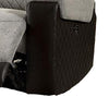 Sten 39 Inch Power Recliner Chair USB Gray Fabric Black Faux Leather By Casagear Home BM312178