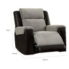 Sten 39 Inch Power Recliner Chair USB Gray Fabric Black Faux Leather By Casagear Home BM312178