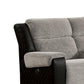 Sten 75 Inch Power Recliner Loveseat USB Gray Fabric Black Faux Leather By Casagear Home BM312179