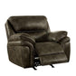 Tred 39 Inch Power Rocker Recliner Pillow Armrest Brown Faux Leather By Casagear Home BM312181