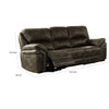 Tred 92 Inch Power Recliner Sofa Pillow Arms and Back Brown Faux Leather By Casagear Home BM312183