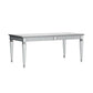 Ada 72-90 Inch Dining Table, Extendable Rectangular Top, Mirrored, Silver By Casagear Home