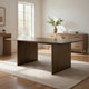Gael 72 Inch Dining Table, Rectangular, Curved Panel Legs, Textured Brown By Casagear Home
