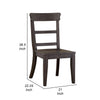 Lase 22 Inch Dining Side Chair Set of 2 Ladder Back Antique Black Wood By Casagear Home BM312188