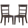 Lase 22 Inch Dining Side Chair Set of 2 Ladder Back Antique Black Wood By Casagear Home BM312188