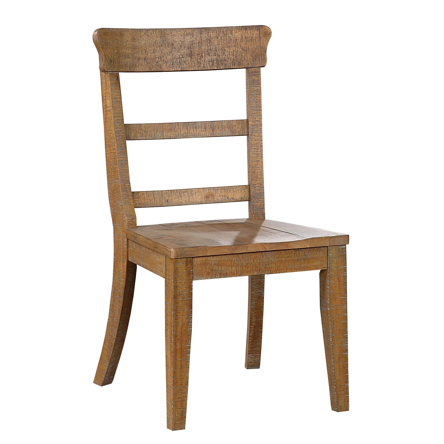 Lase 22 Inch Dining Side Chair Set of 2 Ladder Back Natural Brown Wood By Casagear Home BM312189