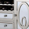 Cate 54 Inch Buffet Server Console 2 Doors Wine Rack Mirrored Silver By Casagear Home BM312196