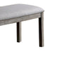 Lais 45 Inch Dining Bench, Wired Brushed Gray Wood, Gray Fabric Padded Seat By Casagear Home