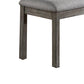 Lais 45 Inch Dining Bench Wired Brushed Gray Wood Gray Fabric Padded Seat By Casagear Home BM312197