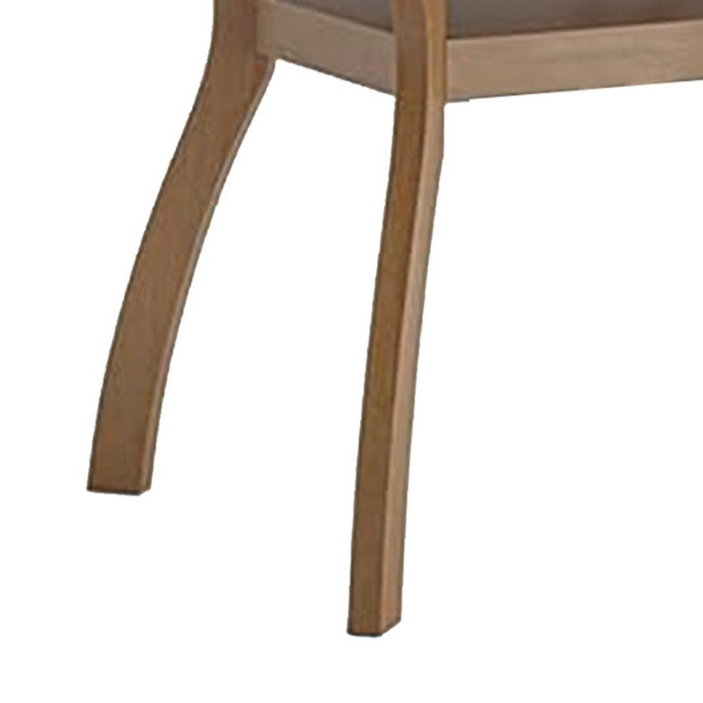 Upi 64 Inch Dining Table, Rectangular, Curved Legs, Open Shelf, Brown By Casagear Home
