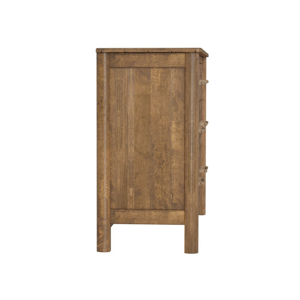 Olum 62 Inch Dresser 6 Drawers Metal Handles Solid Mango Wood Brown By Casagear Home BM312203