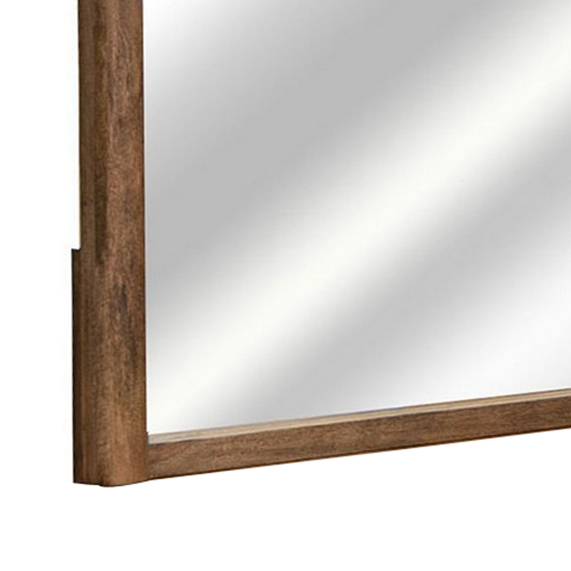 Olum 38 x 38 Dresser Mirror Square Shape Mango Wood Natural Brown Finish By Casagear Home BM312204