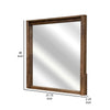 Olum 38 x 38 Dresser Mirror Square Shape Mango Wood Natural Brown Finish By Casagear Home BM312204