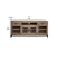 Piel 70 Inch TV Media Entertainment Console 2 Glass Doors Beige Pine Wood By Casagear Home BM312210