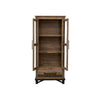 Pola 70 Inch Tall Cabinet 1 Drawer 2 Glass Doors Solid Rustic Brown Wood By Casagear Home BM312211