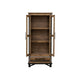 Pola 70 Inch Tall Cabinet 1 Drawer 2 Glass Doors Solid Rustic Brown Wood By Casagear Home BM312211