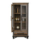 Pola 70 Inch Tall Cabinet 1 Drawer 2 Glass Doors Solid Rustic Brown Wood By Casagear Home BM312211