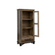 Pola 70 Inch Tall Cabinet 1 Drawer 2 Glass Doors Solid Rustic Brown Wood By Casagear Home BM312211
