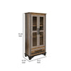 Pola 70 Inch Tall Cabinet 1 Drawer 2 Glass Doors Solid Rustic Brown Wood By Casagear Home BM312211