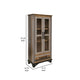 Pola 70 Inch Tall Cabinet 1 Drawer 2 Glass Doors Solid Rustic Brown Wood By Casagear Home BM312211