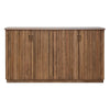 Maze 73 Inch Sideboard Console 4 Slatted Doors Mango Wood Natural Brown By Casagear Home BM312214
