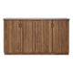 Maze 73 Inch Sideboard Console 4 Slatted Doors Mango Wood Natural Brown By Casagear Home BM312214