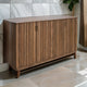 Maze 73 Inch Sideboard Console, 4 Slatted Doors, Mango Wood, Natural Brown By Casagear Home