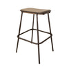 Umey 24 Inch Counter Stool Footrest Metal Frame Solid Brown Mango Wood By Casagear Home BM312217