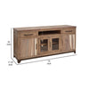 Umey 70 Inch TV Entertainment Console 2 Drawers Shelves Wood Brown By Casagear Home BM312220